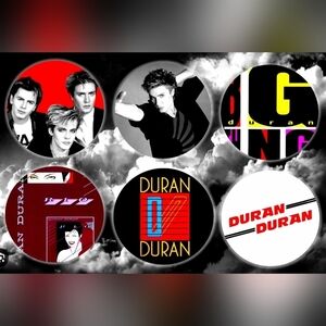 Duran Duran Band Button Pin Set Retro 80's Jewelry